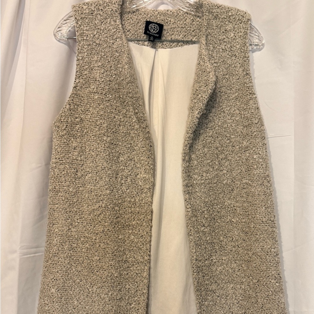 Bobeau Brown and White Knit Sweater Vest